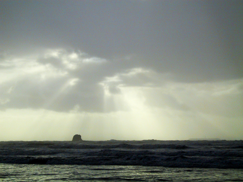 Sun Through Clouds Over Ruby Beach